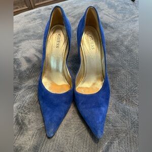 Guess Women's Royal Blue Suede Heels